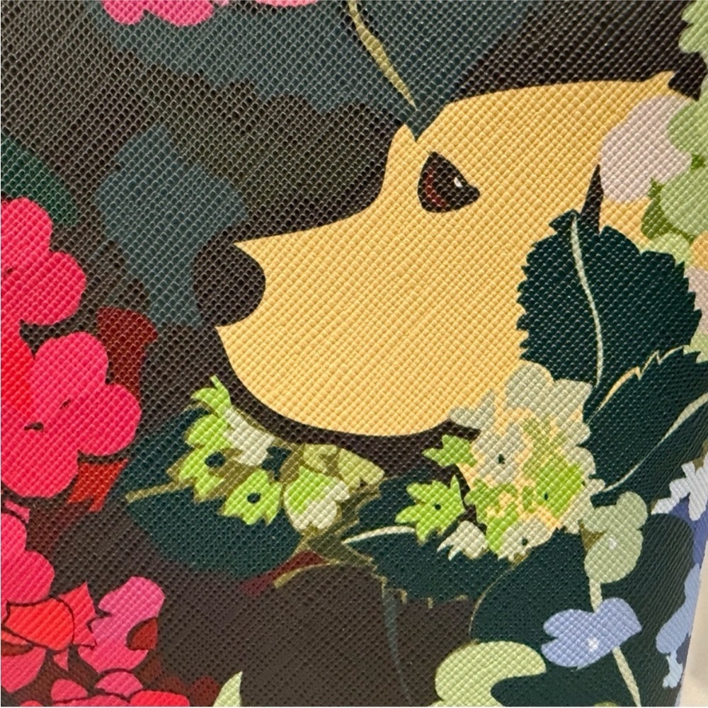 NWT Marc Tetro Floral Dog Cosmetic Case Makeup Bag - Picture 3 of 9